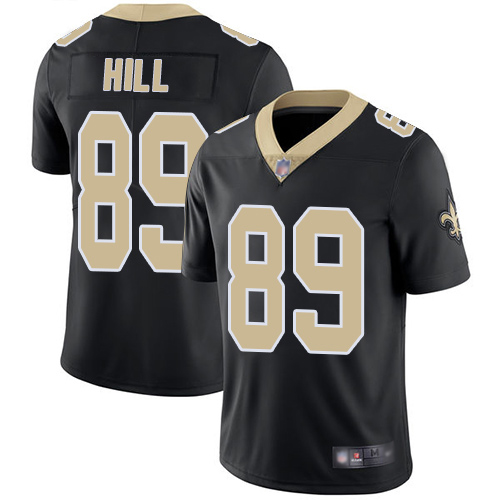 Men New Orleans Saints Limited Black Josh Hill Home Jersey NFL Football #89 Vapor Untouchable Jersey